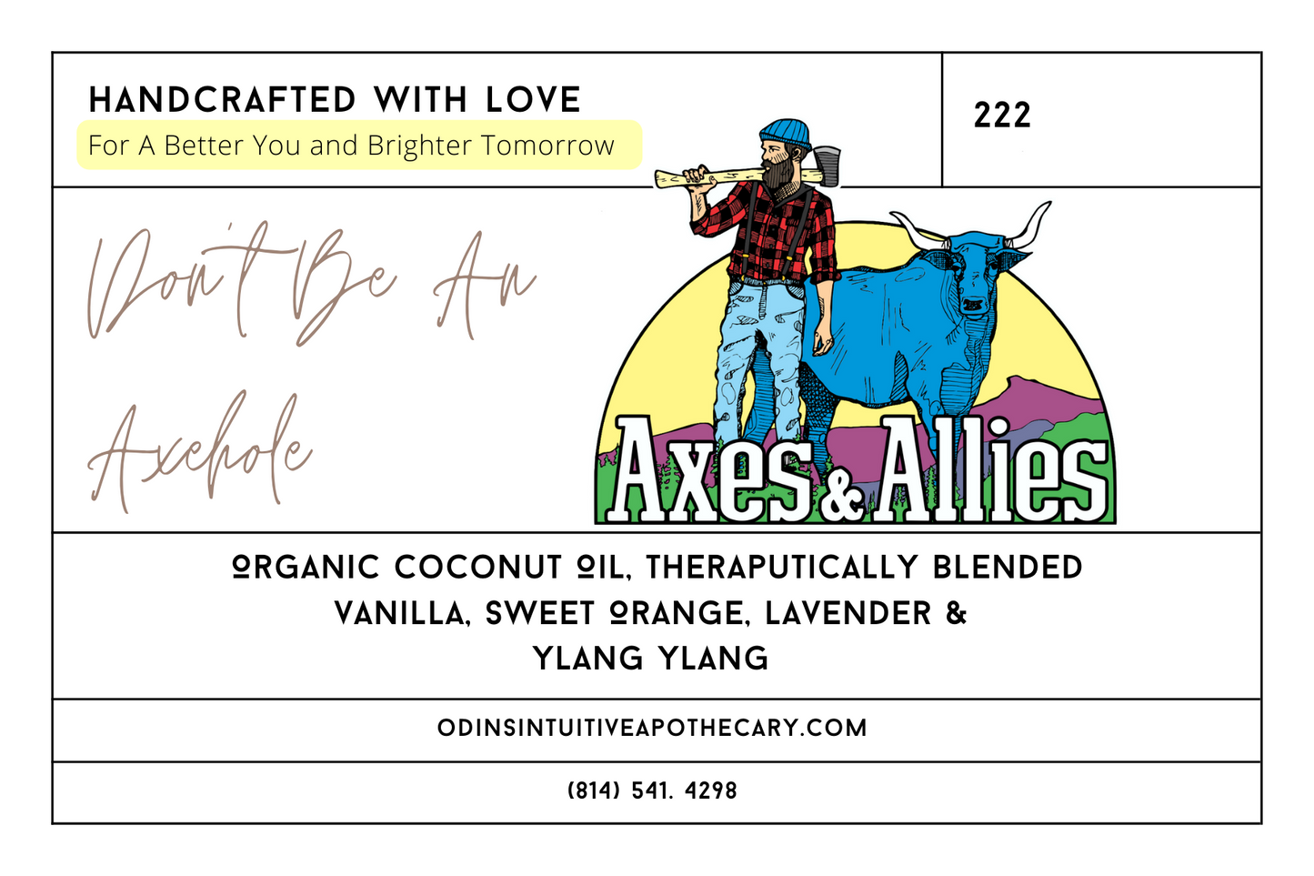 AXES 🪓 COLLAB: DON’T BE AN AXEHOLE ORGANIC ESSENTIAL OIL ROLLER BALL